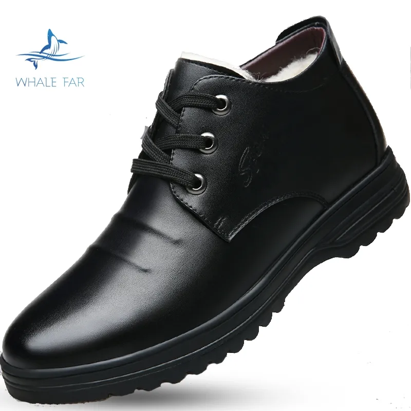 Men's Leather warm shoes winter boots new arrival winter warm snow boots fashion ankle height cow leather chelsea boot shoes
