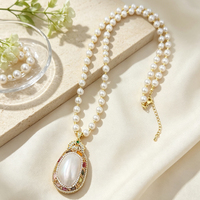 Ensemble de bijoux de mariage quatre pièces de haute qualité, style rétro XOXO, avec collier de perles de mer profonde et boucles d'oreilles en alliage d'améthyste et de tourmaline