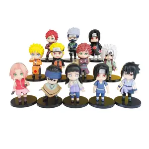 Dihua Cheap Wholesale PVC Anime Girl Boy Figure Custom Supplier Toys Sold In Sets 12 Pcs Per Set Narutos Action Figures