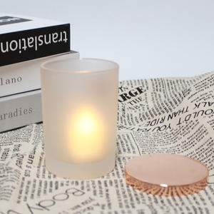 LANGXU WHITE Porte-bougie en verre noir mat, pot vide mat pour un style moderne et cool, comme organisateur <span class=keywords><strong>de</strong></span> coiffeuse, support pour brosse à raser - Product Image 5