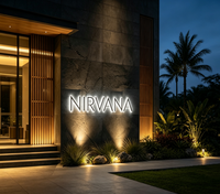 Enseigne en métal avec lettres 3D rétroéclairées par LED, personnalisée, étanche, pour montage mural extérieur, logo lumineux pour hôtel, complexe hôtelier, villa, magasin