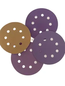 Taiyan Hot Selling 5 Inch 8 Holes Purple Sandpaper Sanding Disc For Surface Polishing With Different Color And Holes
