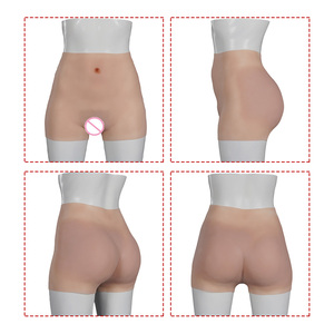 Eta Male to Female Artificial Fake Vagina Hip Enhancer Butt Thickened Boxer Pants Drag Queen Shaper Butt Lifter <b>Silicone</b> Pants - Product Image 2