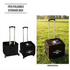 Boîte de rangement pliable pour camping extérieur Coupe du Monde <span class=keywords><strong>FIFA</strong></span> 2026 avec poignée, noire, à roulettes, pour équipement de camping et pique-niques - Product Image 2