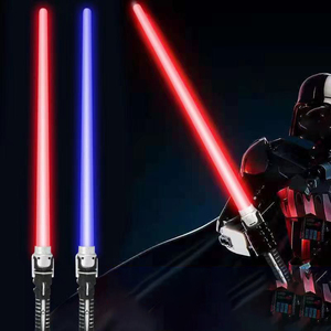 ดาบไลท์เซเบอร์ของเล่นแบบใหม่ โปรโมชั่นพิเศษ ดาบพับเก็บได้ 2-in-1 ไฟ LED คู่ พร้อมเสียง FX สำหรับการต่อสู้ - Product Image 1