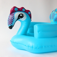 Chaise gonflable pour bébé en forme de paon de dessin animé, siège d'apprentissage pour nourrisson, siège de bain souple pour tout-petit, chaise de sol avec dossier en PVC