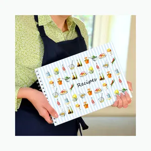 A5 A4 Sprial装订空烹饪日记写在食谱中制作你自己的家庭食谱和空白食谱笔记本组织者