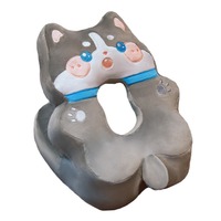 Coussin de sieste pour bureau en forme d'animal mignon - En soie glacée rafraîchissante avec trou central pour le soutien du bras, coussin de sommeil en peluche douce pour l'école et les voyages