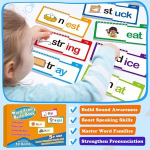 Tarjetas de aprendizaje temprano de fonética para niños de 4 a 6 años, práctica de lectura con palabras e imágenes, tarjetas educativas cognitivas - Product Image 5