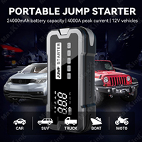 Démarreur multifonction 24000mAh, courant de démarrage 2000A, gonfleur de pneus 150PSI, chargeur rapide PD65W, station d'alimentation portable 12V