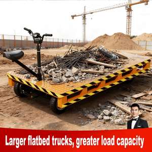 Carretilla de Carga Pesada de Plataforma Plana, Carretilla de Plataforma de Cuatro Ruedas, Carretilla Eléctrica Bidireccional, Carretilla Manual, Carretilla Logística de Gran Tamaño - Product Image 2