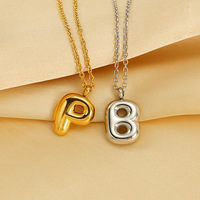Collar de Moda con Colgante de Letra Inglesa de Acero Inoxidable con Baño de Oro de 18K, Collar de Clavícula con Alfabeto para Mujer, Joyería