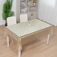 Nappe en PVC transparente à paillettes dorées RNPT, imperméable et décorative, pour les tables de mariage, de banquet et d'événements