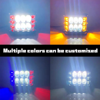 4 Zoll Auto-Zubehör 3-Farben 60W LED-Arbeitsscheinwerfer Bernsteinfarbene Stroboskop-Lichtleiste Blinkende Nebelleuchte für LKW SUV ATV Boot