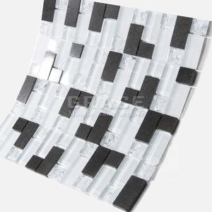 Iç duvar için amerikan sadelik mozaikler siyah doğal taş <span class=keywords><strong>Lava</strong></span> mozaik çini cam geri sıçrama fayans mutfak dekoru fayans - Product Image 3