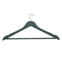 YT Kleiderbügel mit individuellem Logo, schwarz, aus PP-Material mit Gummibeschichtung für Hemden, Hosen, Kleider, einfache Aufhängung.