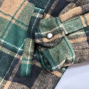 Người đàn ông của giản dị flannel bông lót Áo khoác nút-kẻ sọc kiểm tra quá khổ túi phía trước Trọng lượng nhẹ ấm polyester bông mùa đông - Product Image 3