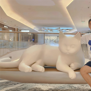 Escultura de Gato de Fibra de Vidrio Personalizada para Exteriores, Centro Comercial, Plaza, Atracción Creativa Popular en Internet, Decoración para Fotos - Product Image 4