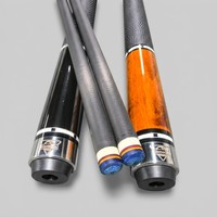 Tongkat Biliar Serat Karbon 58 Inci 12.5mm Ujung Kulit Babi Multi-layer 1/2 Split 3/8x8 Sambungan Baja Tahan Karat Pembungkus Kulit 147cm