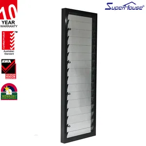 Louvers Factory Direct Tempered Glass Jalousie Hurricane-Proof California Aluminum Alloy Safety Shutter Window Louvers Windows For Hotel