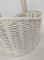 Panier en rotin PE fabriqué en usine avec panier en fer à poignée, panier cadeau en forme de bateau pour le rangement et panier de vacances, lot de 4
