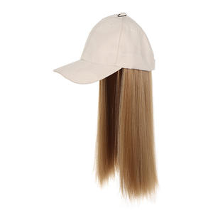 Casquette de baseball pour femme avec perruque, cheveux longs et raides, en tissu maillé résistant à la chaleur 1B88H2710610710822T AT545 - Product Image 5