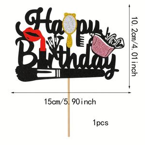 1 Uds Tema <span class=keywords><strong>de</strong></span> maquillaje Adornos <span class=keywords><strong>para</strong></span> pastel <span class=keywords><strong>de</strong></span> feliz <span class=keywords><strong>cumpleaños</strong></span>, lápiz labial rímel tema insertos <span class=keywords><strong>de</strong></span> pastel <span class=keywords><strong>de</strong></span> <span class=keywords><strong>cumpleaños</strong></span> <span class=keywords><strong>para</strong></span> <span class=keywords><strong>mujer</strong></span> suministros <span class=keywords><strong>de</strong></span> fiesta <span class=keywords><strong>de</strong></span> <span class=keywords><strong>cumpleaños</strong></span> - Product Image 2