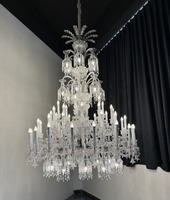 Luminaires suspendus personnalisés de luxe élégants en cristal à lumière chaude LED à 48 têtes pour mariage, fête, hôtel, banquet, maison, restaurant, événements, salle
