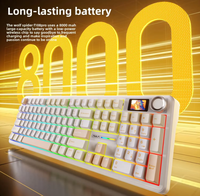 Clavier de jeu sans fil Au'la F108PRO noir 108 touches, mécanique, RGB, tri-mode, hot-swap, 8000 mAh, 2,4 GHz, USB Type-C, programmable