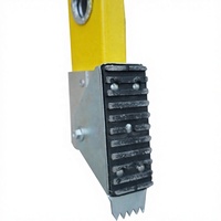 Échelle industrielle verticale droite en fibre de verre jaune antidérapante non conductrice avec crochets, norme ANSI A14.5, capacité 375 lbs, pour entrepôt extérieur