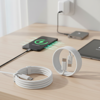 Câble de charge rapide USB C vers Type C 60W PD, couleur macaron, nylon tressé, cordon de synchronisation de données pour iPhone 15, 1M, 2M