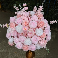 Boule de fleurs artificielle en soie blanche, grande, 30-90 cm, pour centre de table de mariage, fête, décoration d'événements