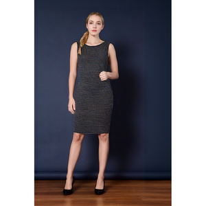 Abito Senza Maniche su Misura, Design Slim Fit a Lunghezza Media che Si Adatta alla Forma del Corpo, Abito a Righe - Product Image 3