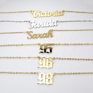 Alphabet Letters Custom 925 Sterling Silver <strong>Jewellery</strong> 18K <strong>Yellow</strong> Gold Plated Jewelry Name Initial Necklace for Lady - Product Image 4