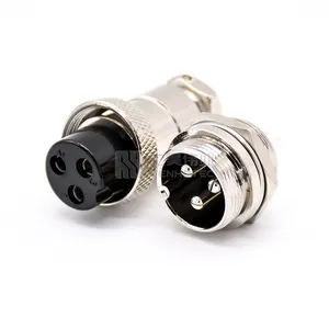 GX16 3 Pin 3Pin Connector XLR 16mm Plug Female Adapter Metal Round Shell