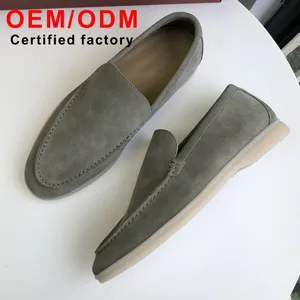 Zapatos de Skateboarding de Lujo Personalizados OEM/ODM para Hombre, Mocasines Casuales de Alta Calidad, Diseño de Cuero Genuino y Cachemira, Estilo Slip-On - Product Image 1