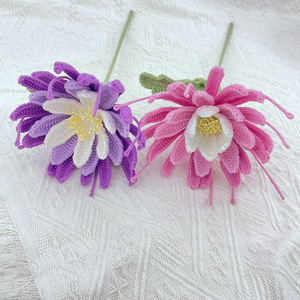 Fiore di Epiphyllum Oxypetalum in Lana Lavorato all'Uncinetto, Decorazione per Scrivania, Accessorio per Fotografia, Fiori Lavorati a Mano, Capodanno - Product Image 2