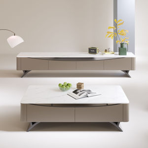 <span class=keywords><strong>Tavolino</strong></span> da Caffè Quadrato in Pietra Sinterizzata di Lusso Leggero e Durevole con Struttura in <span class=keywords><strong>Legno</strong></span>, Design Moderno per Arredamento Soggiorno - Product Image 2