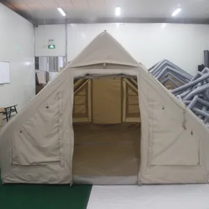Extra Large Inflatable Camping Tent Glamping Tents Easy Setup 4 Season Windproof Outdoor Cotton Tent With Mesh Windows