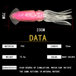 23CM yumuşak plastik kalamar cazibesi aydınlık ahtapot kalamar etek Lures yem tatlı su tuzlu su yumuşak Trolling ahtapot Lures - Product Image 3