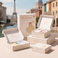 Caja de papel biodegradable con revestimiento de color personalizado para estampado de regalo de bebé y caja de regalo de bebé diseñada para productos domésticos OEM