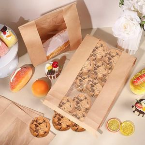 Sacs à pain en papier <span class=keywords><strong>kraft</strong></span> avec fenêtre et <span class=keywords><strong>étiquettes</strong></span> métalliques pour pain au levain et produits de boulangerie, sacs à pain personnalisés en papier <span class=keywords><strong>kraft</strong></span> - Product Image 2