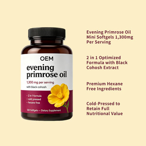 Gélules d'huile d'<span class=keywords><strong>onagre</strong></span> personnalisées avec logo privé, 120 unités, avec cohosh noir et magnésium, <span class=keywords><strong>bienfaits</strong></span> beauté pour adultes - Product Image 2