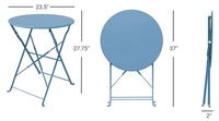 Ensemble de bistrot pliable en acier de qualité supérieure pour jardin extérieur, cour, gain de place, meubles, 3 pièces, table et chaises pliables pour balcon