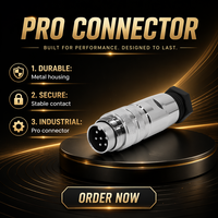 Connecteur de câble mâle 3-8 broches M16 IP67 compatible avec Amphenol C091 Binder 423, contact en laiton plaqué argent