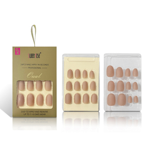 Lot de 24 <span class=keywords><strong>faux</strong></span> <span class=keywords><strong>ongles</strong></span> ovales mats nude pré-collés Sweet Rose – Courts, artificiels, à couverture complète pour femmes - Product Image 4