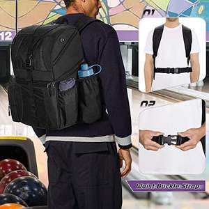 Sac de bowling gratuit pour une seule boule et chaussures de bowling, compartiment pour chaussures, peut contenir une paire de chaussures, multi-poches pour accessoires - Product Image 4