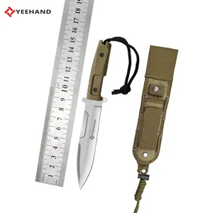 High Quality Yellow Outdoor Fixed Blade Knives Tactical Camping Survival Knife