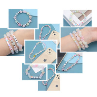 Perles acryliques multicolores en forme de petit cœur, perforées, pour la fabrication de bijoux faits main, bracelets, accessoires, matériel pour boucles d'oreilles, perles en vrac