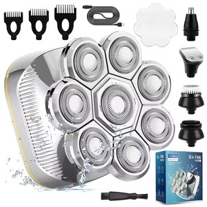5 in 1 Bald Head Hair <b>Trimmer</b> Shaver Kit <b>Beard</b> Razor 8D <b>Cordless</b> Portable Electric Shaver Hair Removal Grooming Kit - Product Image 1